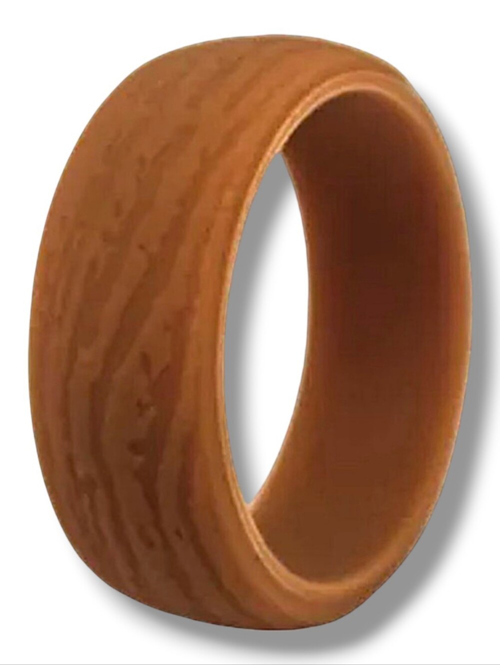 Classic Wood-Effect Brown Silicone Ring - 9,10,11